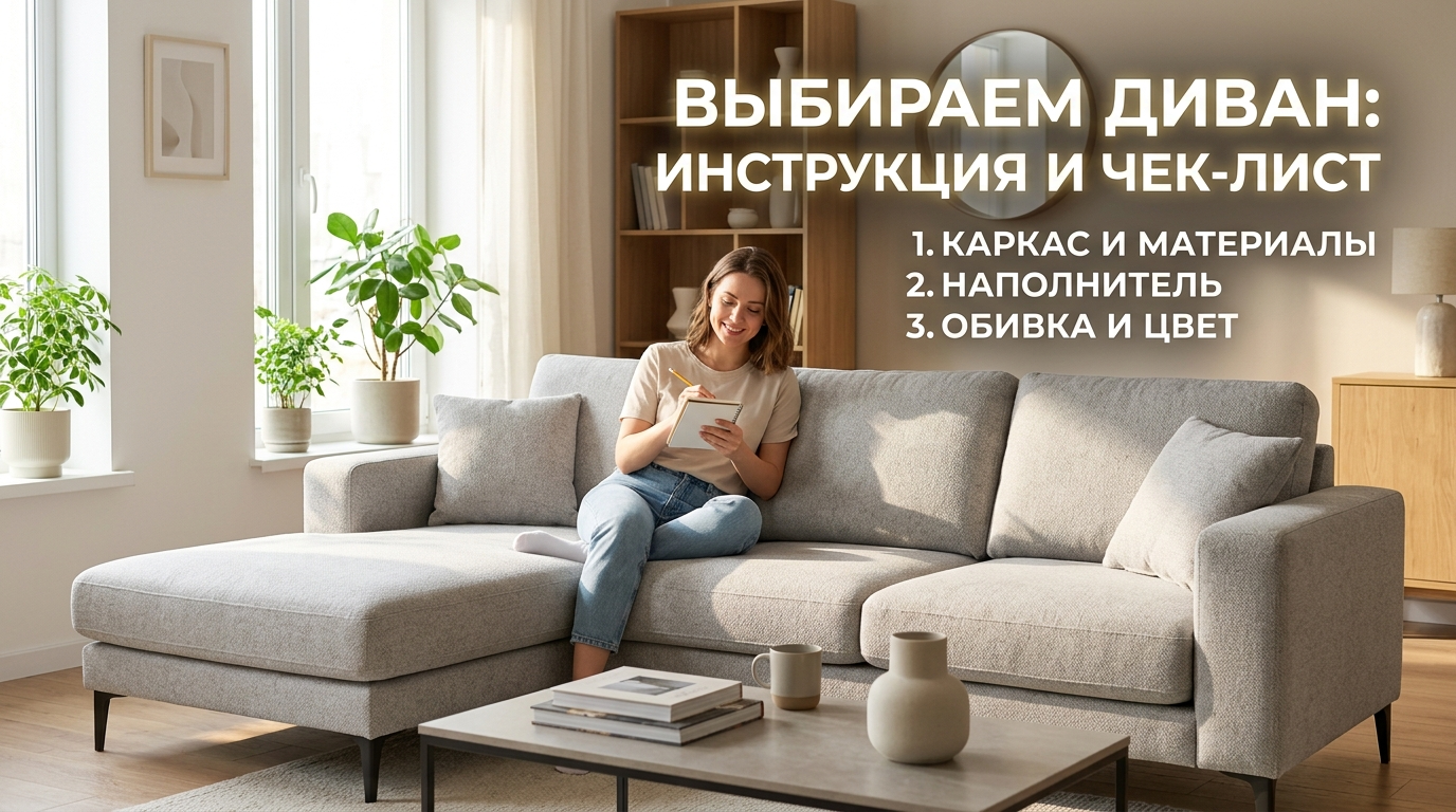 Купить диван: план выбора без переплаты — шаги и чек-лист