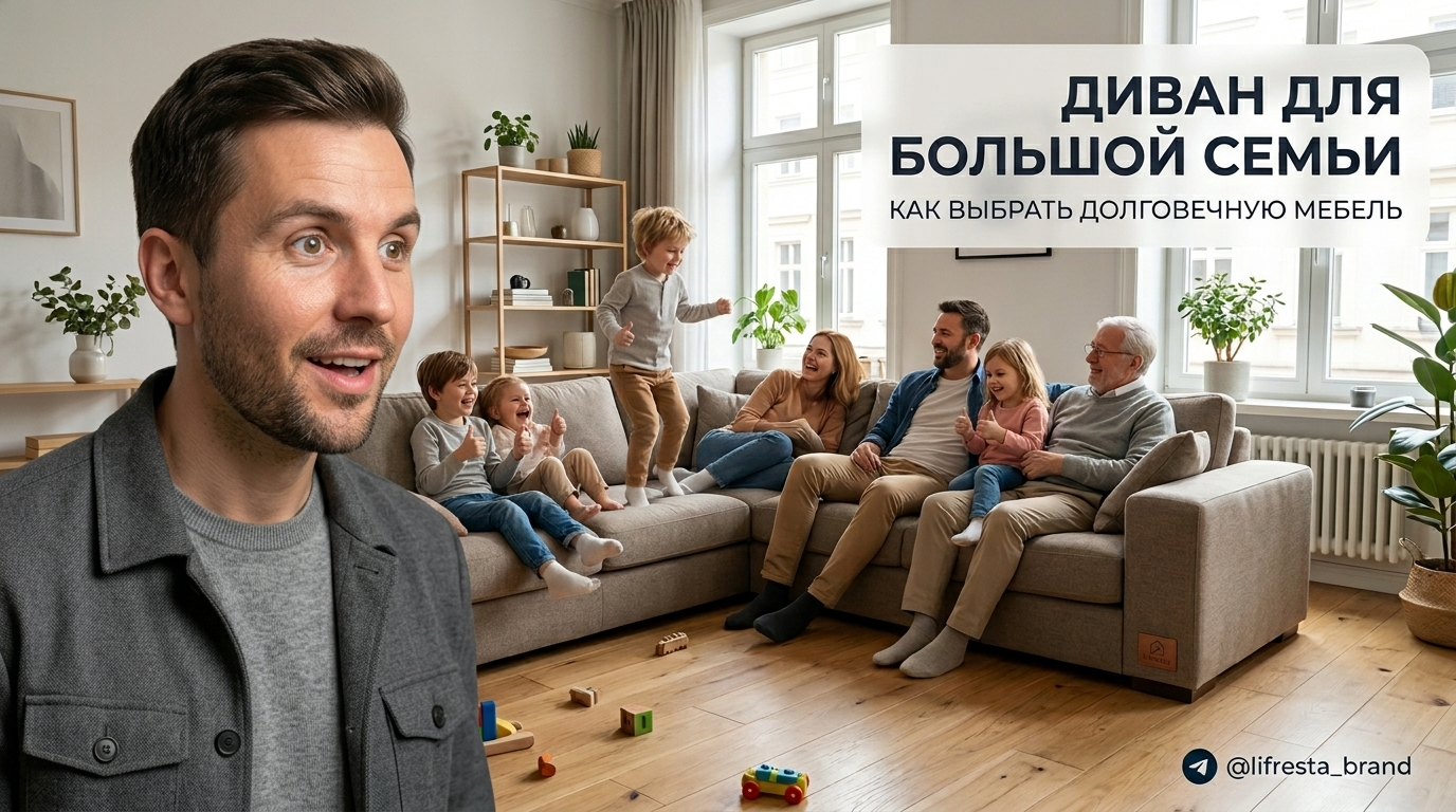 Купить диван для большой семьи: как выбрать прочную мебель