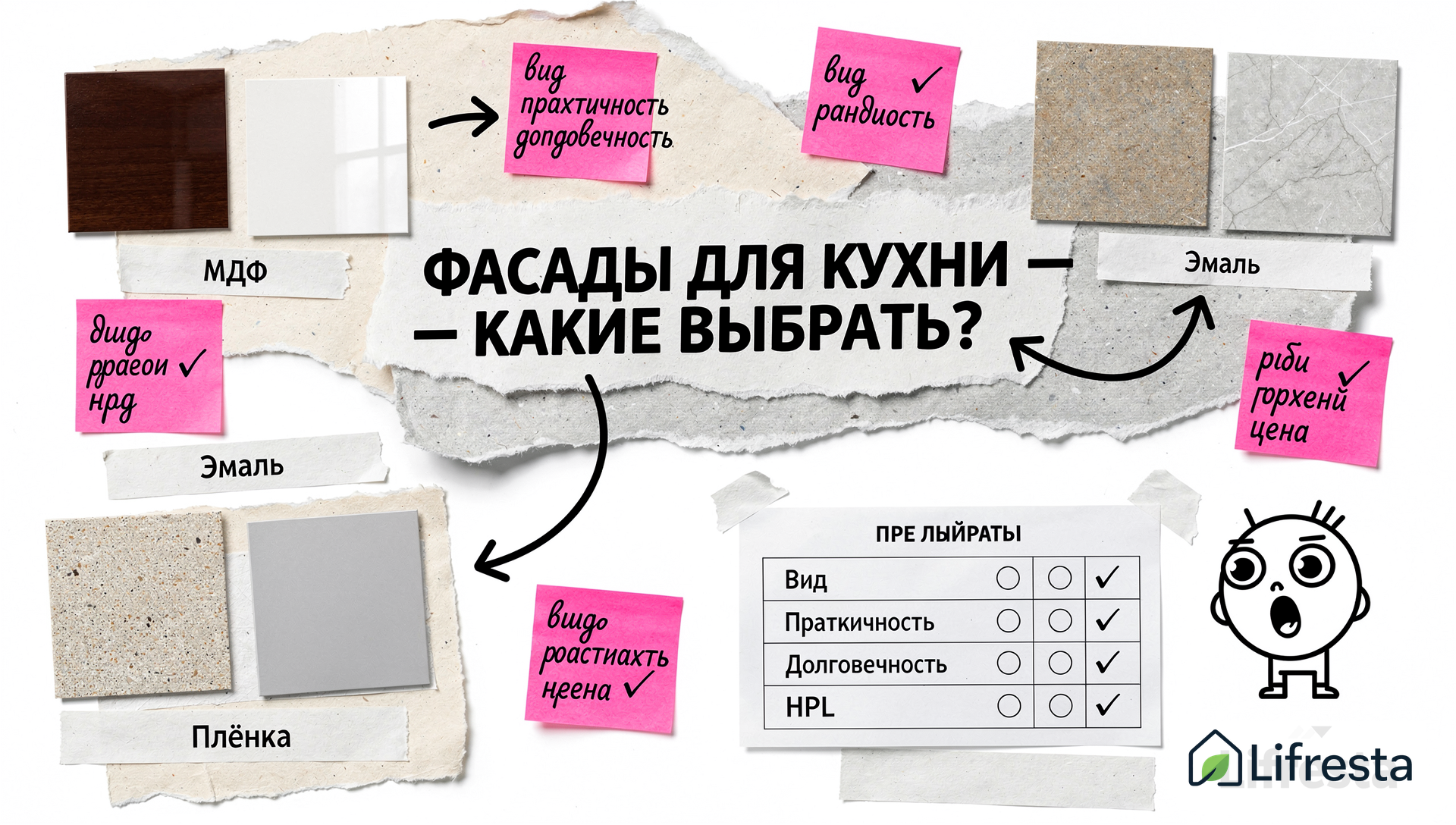 Фасады для кухни: какие выбрать — сравнение 4 материалов