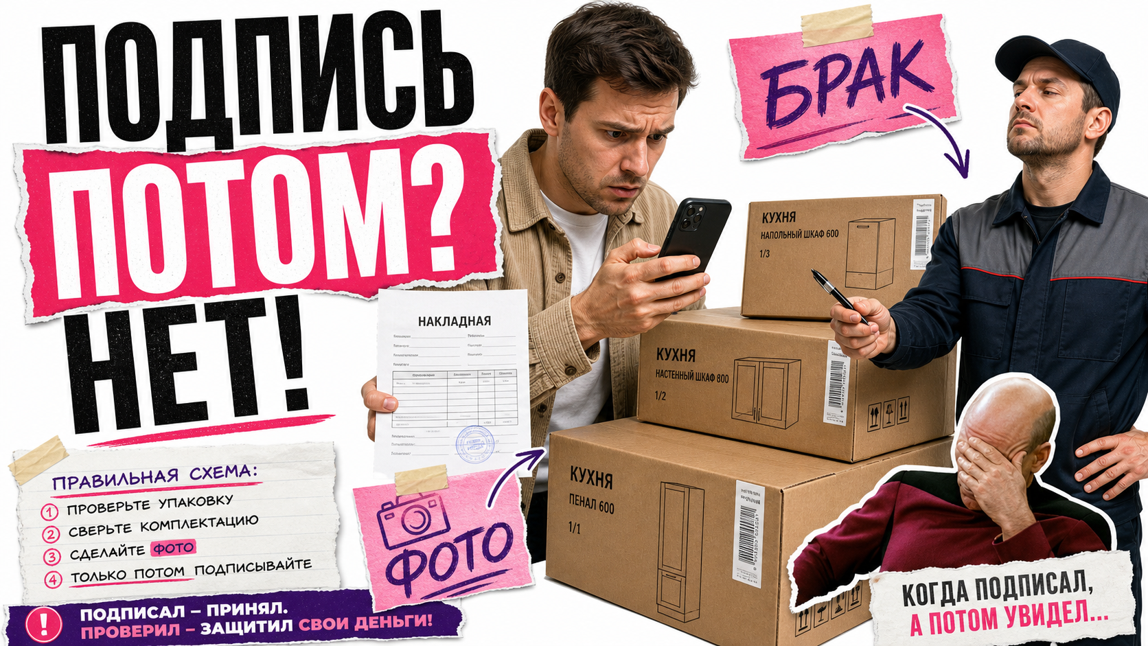 Приёмка мебели при доставке: чек-лист до подписи накладной