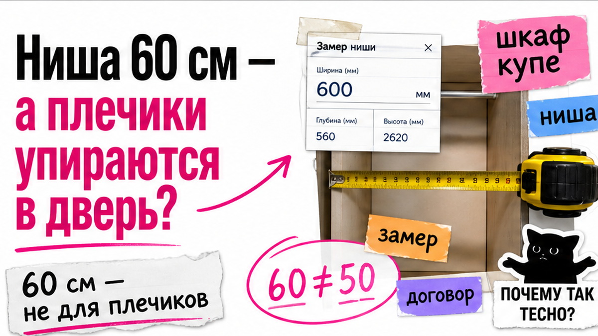 Как заказать встроенный шкаф-купе в нишу без щелей и доплат?